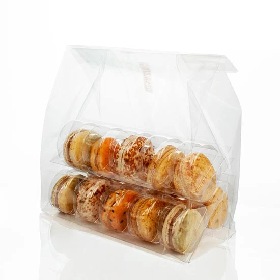 Plastic Bags for 15 Macarons incl. Insert (100 pieces) [MBG3]