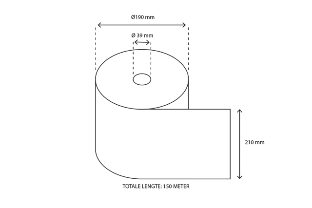Handtuchrolle Matic 2 Lagen 150 meter Ø21cm 100% Zellulose weiß T7 (6 Stück) [TK-9987469]