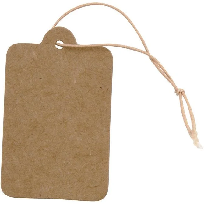 Geschenkanhänger Hellbraun mit Schnur 2.5x4cm (100 Stück) [HOB01273]