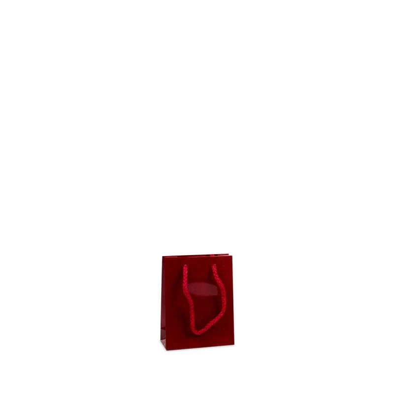 Luxuriöse Papiertaschen Glänzend 10+4,5x13 cm Bordeauxrot (250 Stück) [FP-DPK035]