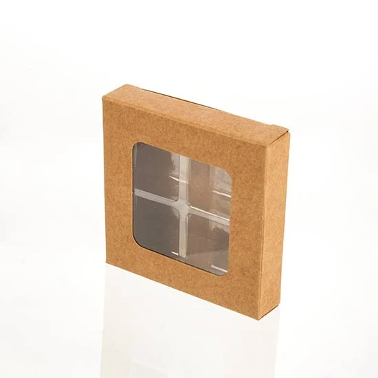 Schachteln für handgemachte Süßigkeiten für 4 Stück 7x2.1x6.8cm Kraft (25 Stück) [CNDY277]