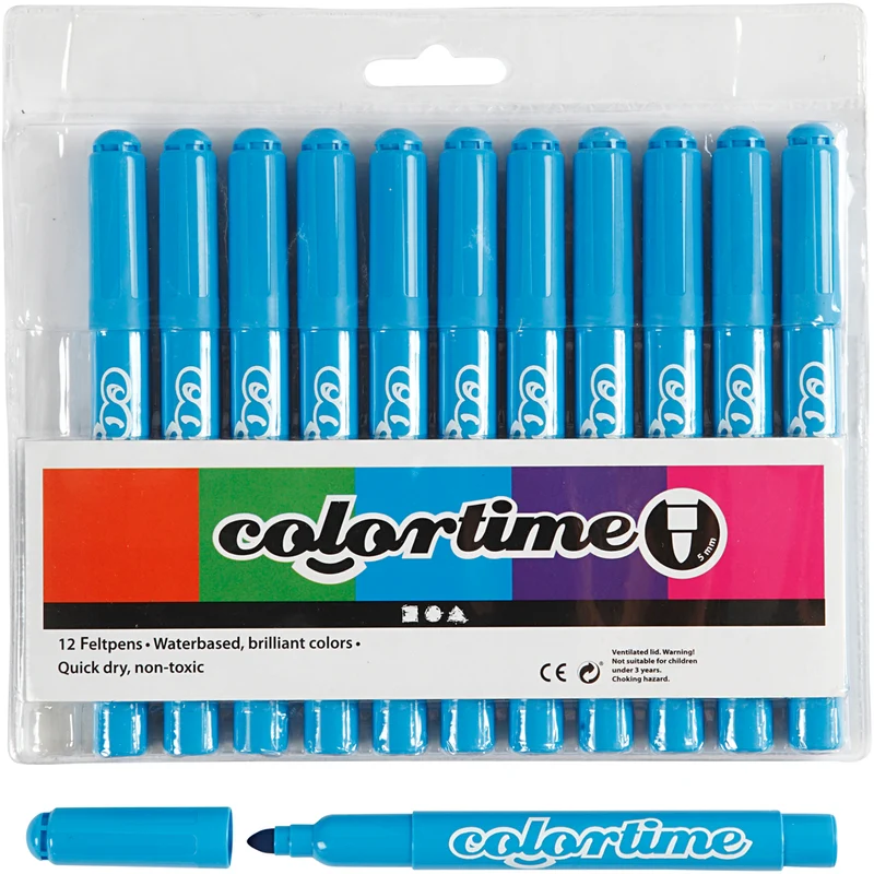 Colortime Marker, Strichstärke 5 mm, Hellblau, 12 Stk/ 1 Pck [HOB-37334]