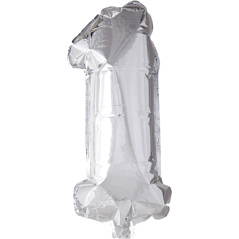 Folienballon - 9, Silber, 1, H: 41 cm, 1 Stck. [HOB59185]