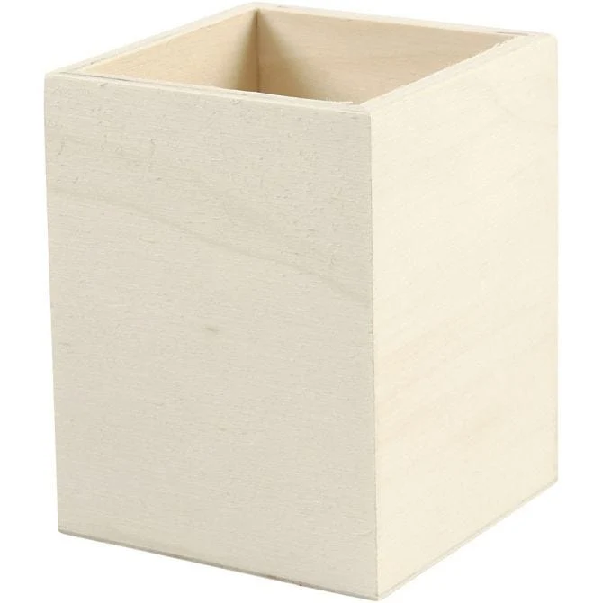 Stifthalter, H 9,5 cm, Größe 7,5x7,5 cm, Sperrholz, 1Stck. [HOB577750]