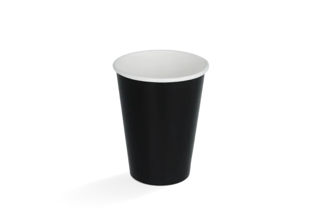 Milchshake-Becher Karton klein 360ml Ø9 cm 12oz Schwarz FSC®Mix (500 Stück) [TK-9987081]