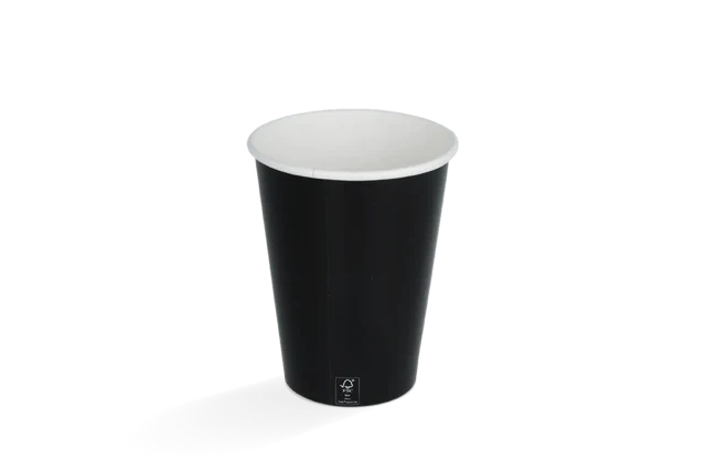 Milchshake-Becher Karton klein 360ml Ø9 cm 12oz Schwarz FSC®Mix (500 Stück) [TK-9987081]