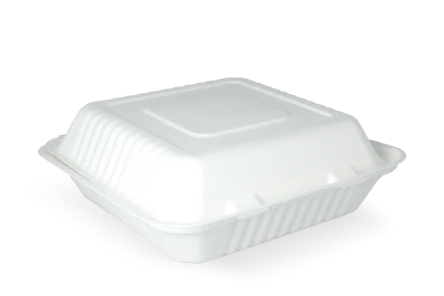 Menübox 1-Fächer Zuckerrohr 23,3x8,1x23,3 cm (200 Stück) [TK-9988194]
