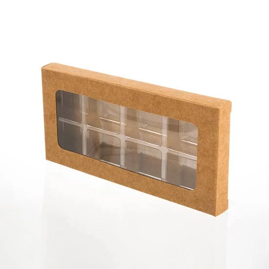 Schachteln für handgemachte Süßigkeiten für 8 Stück 7x2.1x13.8cm Kraft (25 Stück) [CNDY273]