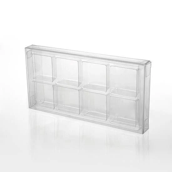 Schachteln für handgemachte Süßigkeiten für 8 Stück 7x1.4x13.8cm Transparent (25 Stück) [CNDY272]