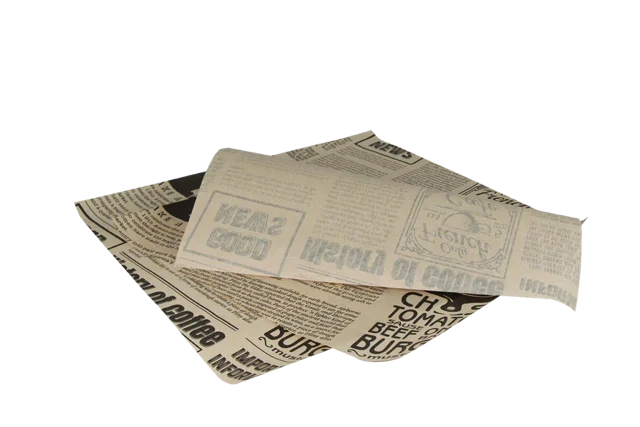 Hamburger Einwickelpapier fettfrei 33x38cm FSC®Mix Zeitung braun (2.000 Stück) [TK-9988204]