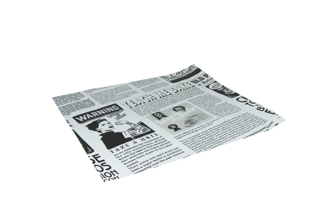 Hamburger Einwickelpapier fettfrei 33x30cm FSC®Mix Zeitung weiß (2.000 Stück) [TK-9988210]