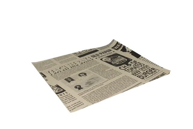 Hamburger Einwickelpapier fettfrei 33x30cm FSC®Mix Zeitung braun (2.000 Stück) [TK-9988203]