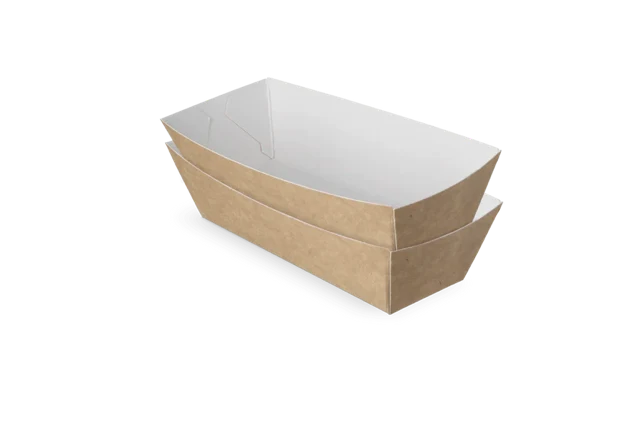 Snackschalen A5 3,9x3,5x11,4 cm kraft/weiß (400 Stück) [TK-9987890]
