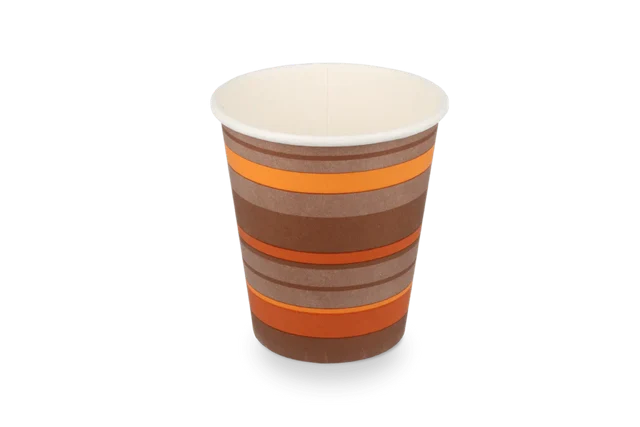 Kaffeetasse Karton 300cc 10oz Ø9 cm gestreift (1.000 Stück) [TK-9987929]