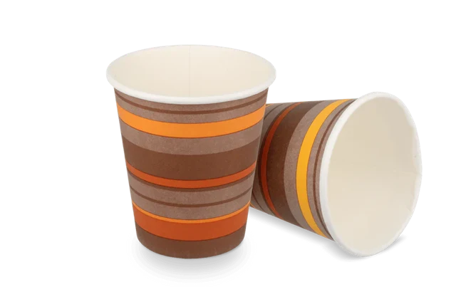 Kaffeetasse Karton 300cc 10oz Ø9 cm gestreift (1.000 Stück) [TK-9987929]