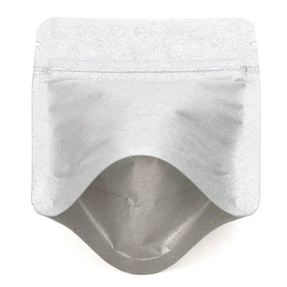 Standbodenbeutel Reispapier Silber 8x5x13cm | 28 Gramm (100 Stück) [ZBGR1SS]