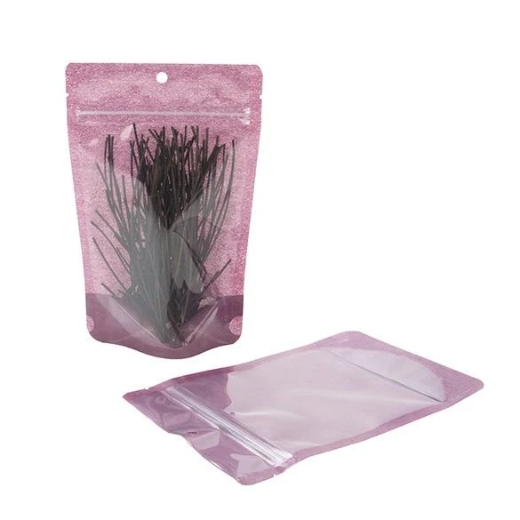 Standbodenbeutel Reispapier Transparent/Lila 13x7.9x20.6cm | 110 Gramm (100 Stück) [ZBGR3HP]