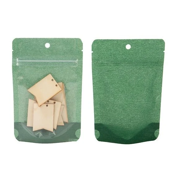 Standbodenbeutel Reispapier Dunkelgrün 10.2x6x15.2cm | 57 Gramm (100 Stück) [ZBGR2HGR]