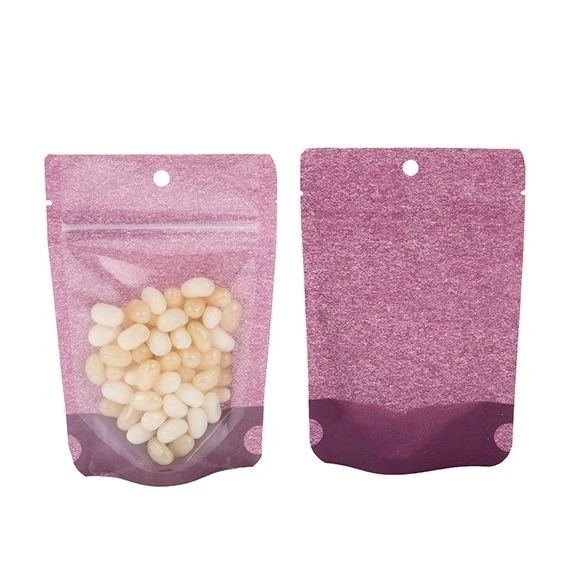Standbodenbeutel Reispapier Transparent/Lila 10.2x6x15.2cm | 57 Gramm (100 Stück) [ZBGR2HP]