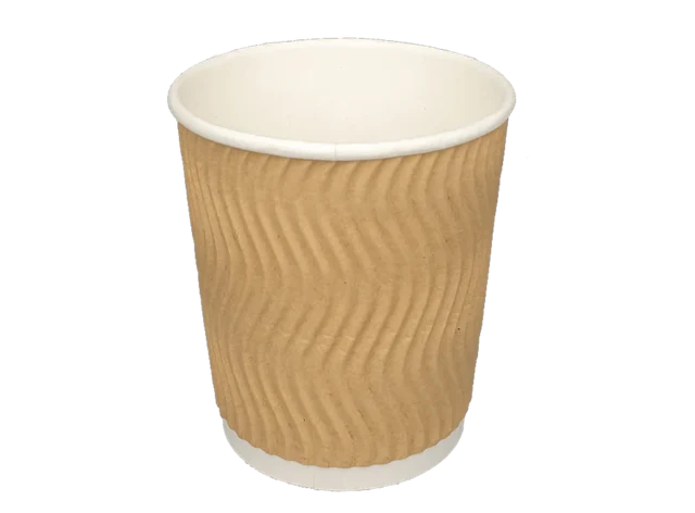 Kaffeetasse 230cc 8oz Ø8 cm Ripple Kraft (500 Stück) [TK-9987542]