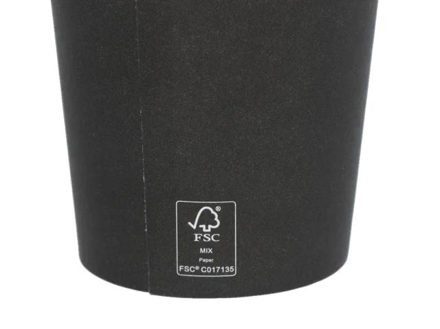 Kaffeetasse 230cc 8oz Ø8 cm Karton Schwarz FSC®Mix (1.000 Stück) [TK-9987087]