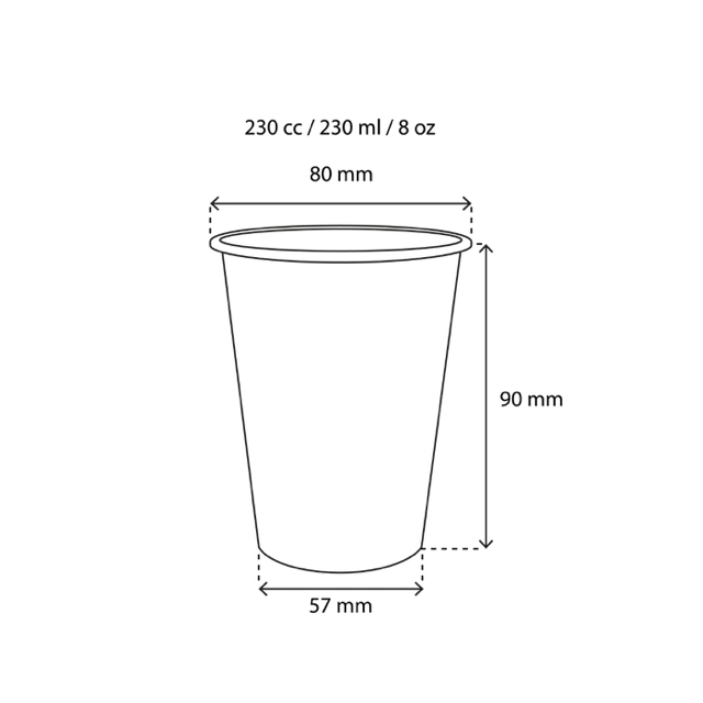 Kaffeetasse Karton 230cc 8oz Ø8 cm gestreift (1.000 Stück) [TK-9987930]