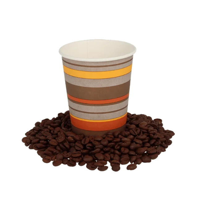 Kaffeetasse Karton 230cc 8oz Ø8 cm gestreift (1.000 Stück) [TK-9987930]