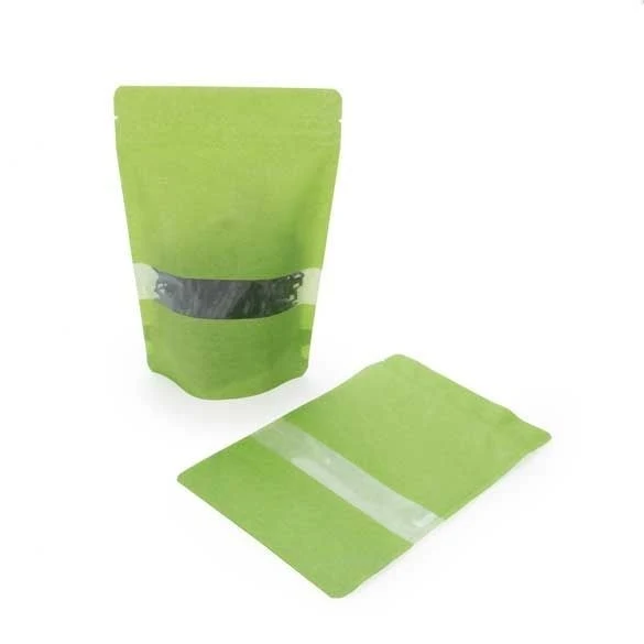 Standbodenbeutel Reispapier Grün 13x7.9x20.6cm | 110 Gramm (100 Stück) [ZBGR3GR]