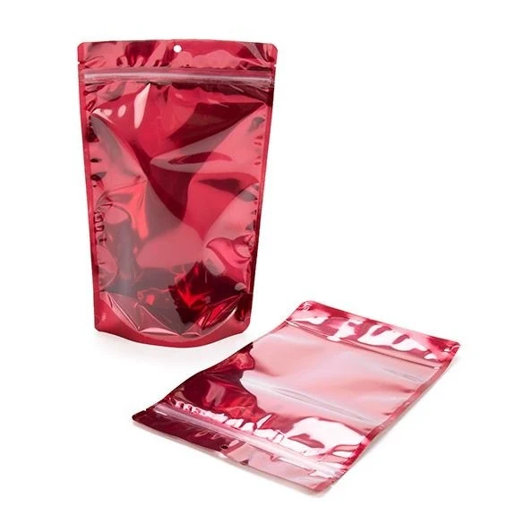 Standbodenbeutel Transparent/Rot 17.1x8.9x28.6cm | 340 Gramm (100 Stück) [ZBGB4RD]