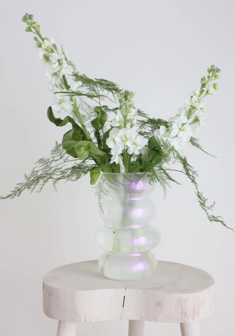 Blumenvase Ø10 cm H: 18 cm Perle (6 Stück) [IFS-29929]