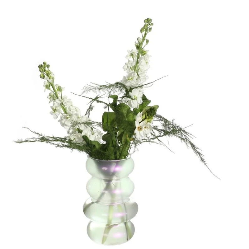 Blumenvase Ø10 cm H: 18 cm Perle (6 Stück) [IFS-29929]