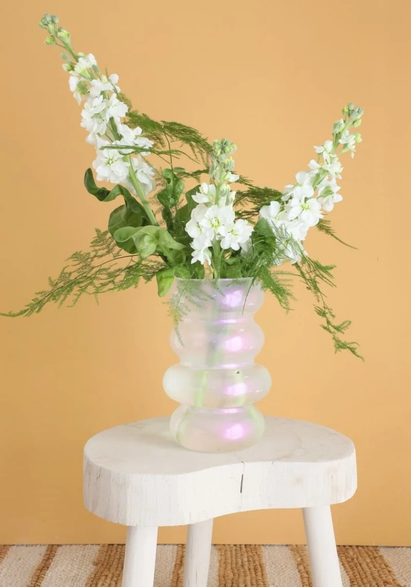 Blumenvase Ø10 cm H: 18 cm Perle (6 Stück) [IFS-29929]