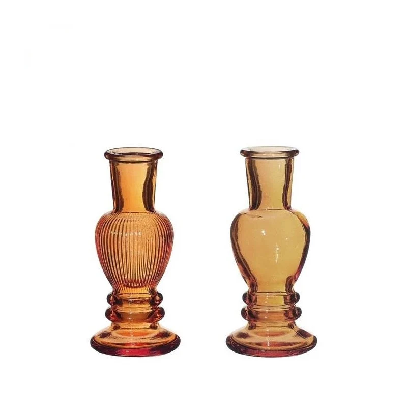 Vase Venedig Bernstein H: 11,3 x Ø5 cm (12 Stück) [IFS-29883]
