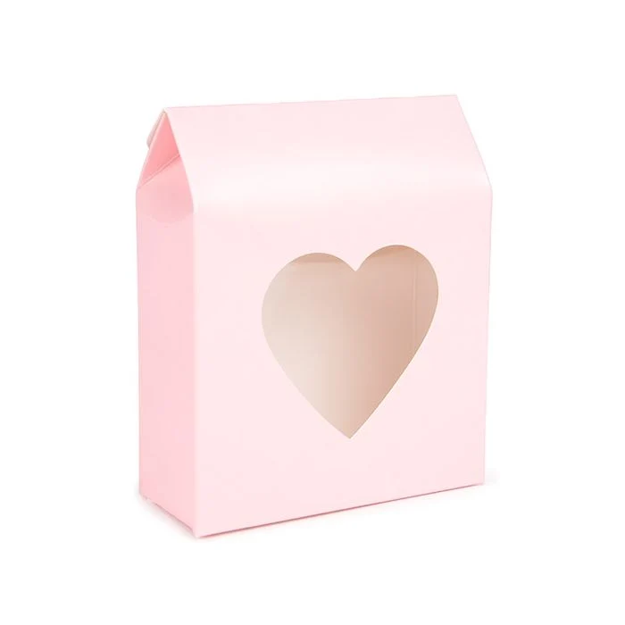 Pappschachteln Rosa Mit Herzfenster 10,5x4,4x13,3 cm (25 Stück) [FS350]