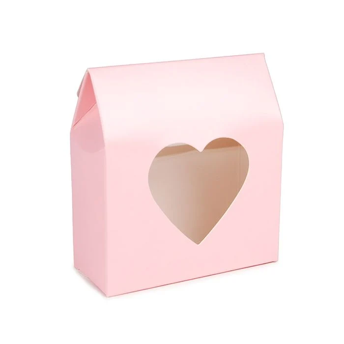 Pappschachteln Rosa Mit Herzfenster 8,9x3,8x10,2 cm (25 Stück) [FS344]