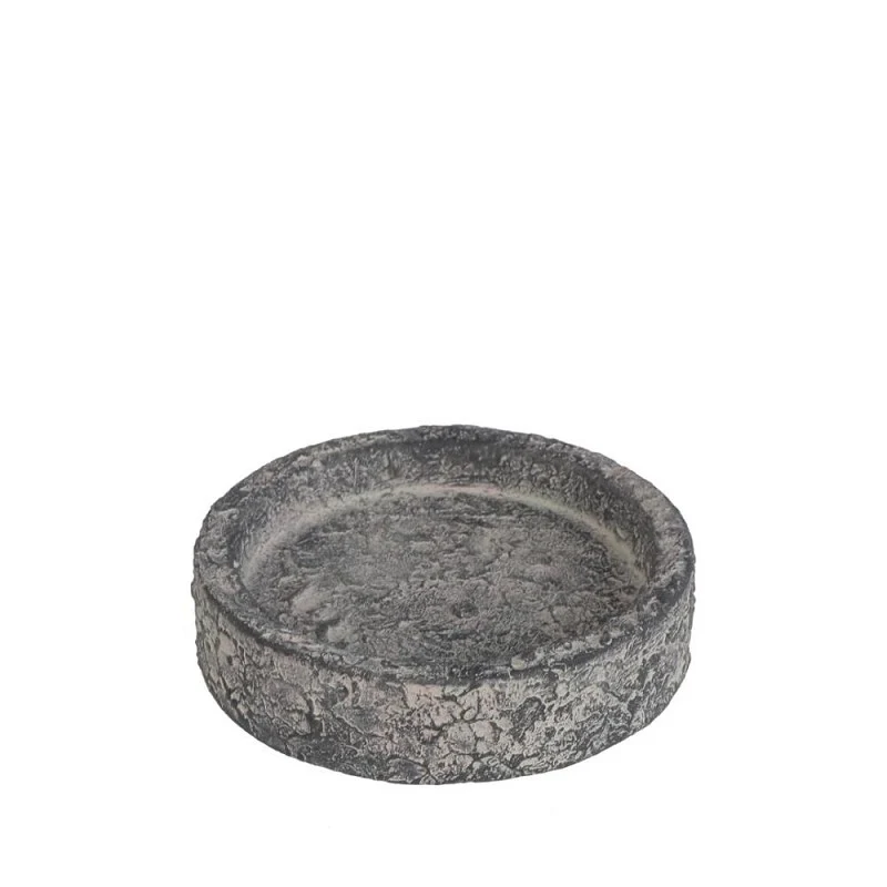 Zementwachsschale dunkelgrau Ø8 x H2 cm (12 Stück) [IFS-36051]