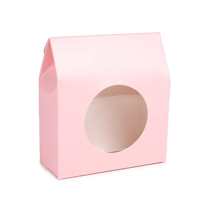 Pappschachteln Rosa mit rundem Fenster 8,9x3,8x10,2 cm (25 Stück) [FS341]