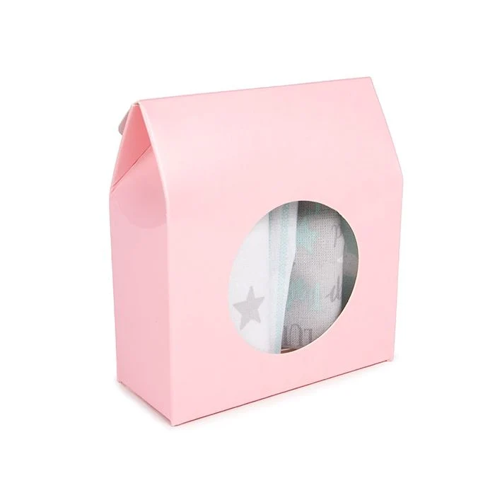 Pappschachteln Rosa mit rundem Fenster 8,9x3,8x10,2 cm (25 Stück) [FS341]