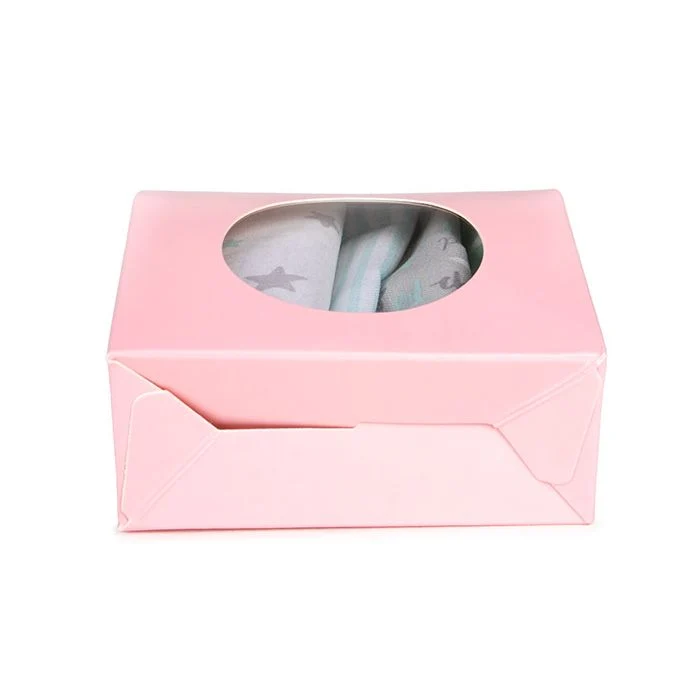 Pappschachteln Rosa mit rundem Fenster 8,9x3,8x10,2 cm (25 Stück) [FS341]