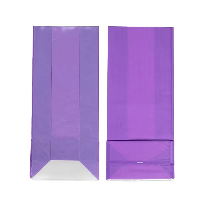 Blockbodenbeutel Neon Lila 12,7x7,6x30,5 cm mit Bodenblatt (100 Stück) [FGPB1NP]