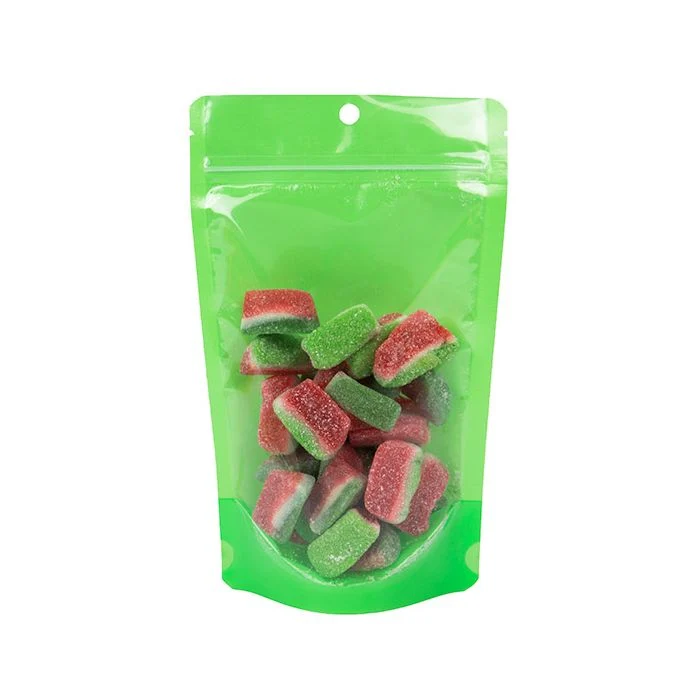 Standbodenbeutel Transparent/Neon- Grün 13x7,9x20,6 cm (100 Stück) [ZBGN3GR]