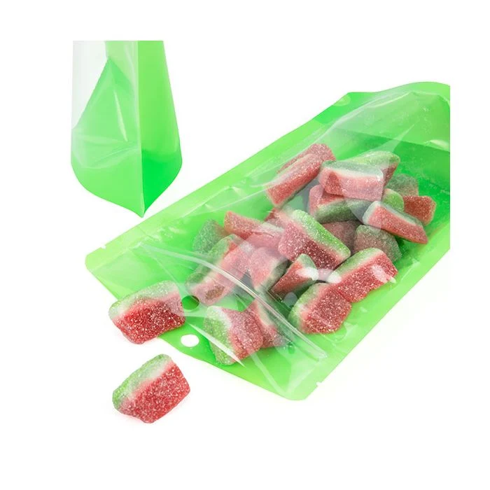 Standbodenbeutel Transparent/Neon- Grün 13x7,9x20,6 cm (100 Stück) [ZBGN3GR]