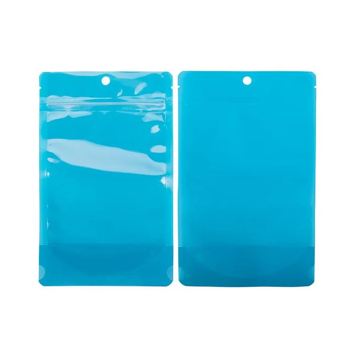 Standbodenbeutel Transparent/Neon- Blau 13x7,9x20,6 cm (100 Stück) [ZBGN3BL]