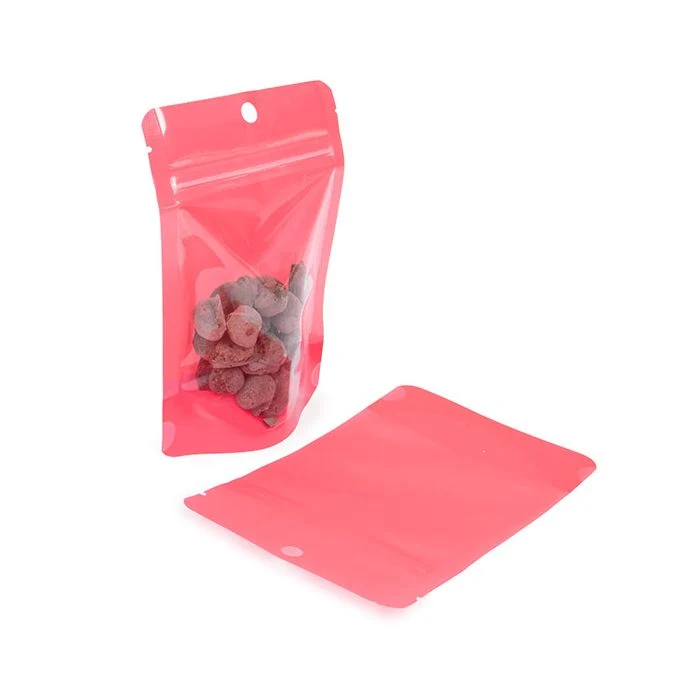 Standbodenbeutel Transparent/Neon- Wassermelonne 10,2x6x15,2 cm (100 Stück ) [ZBGN2W]