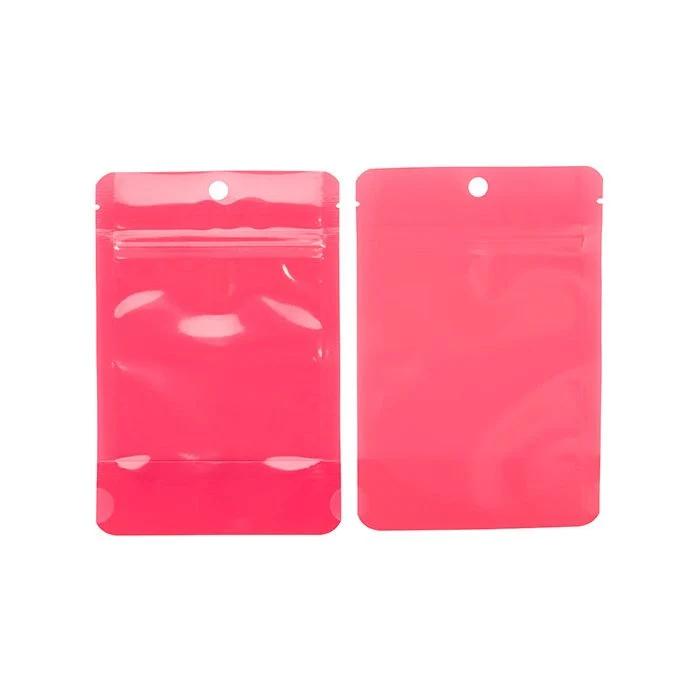 Standbodenbeutel Transparent/Neon- Wassermelonne 10,2x6x15,2 cm (100 Stück ) [ZBGN2W]
