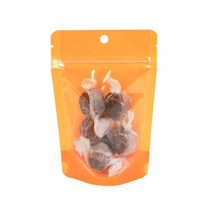 Standbodenbeutel Transparent/Neon- Orange 10,2x6x15,2 cm (100 Stück) [ZBGN2OR]