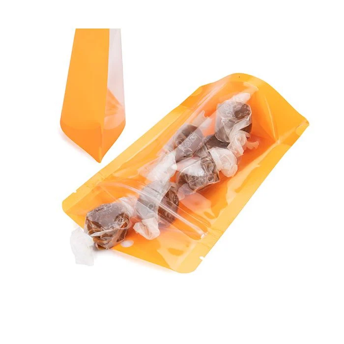 Standbodenbeutel Transparent/Neon- Orange 10,2x6x15,2 cm (100 Stück) [ZBGN2OR]