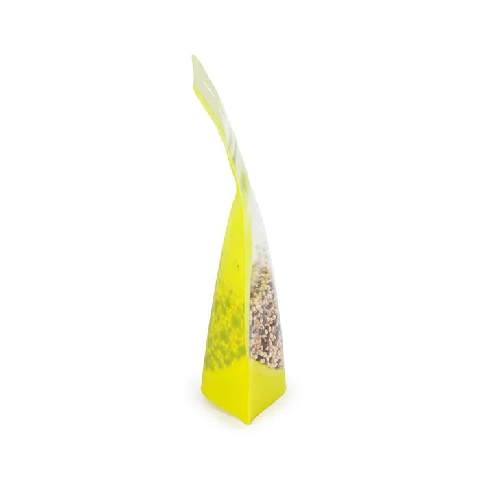 Standbodenbeutel Transparent/Neon- Gelb 7,9x5,1x13 cm (100 Stück) [ZBGN1YW]