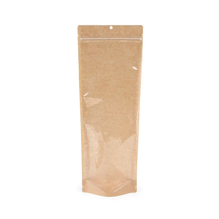 Standbodenbeutel Kraft 14x6x38.1 cm (100 Stück) [ZBGKC2N]