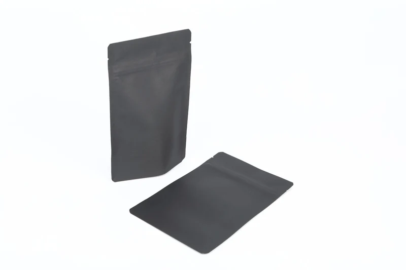 Standbodenbeutel Schwarz Kraft 10,2x6x15,2cm | 57 gram (100 Stück) [ZBGSK2BK]